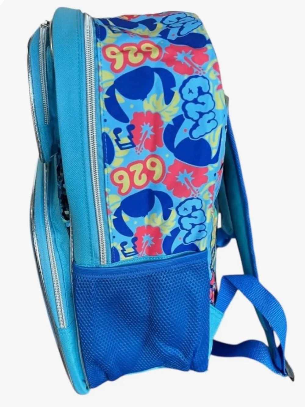 Disney Blue Sequin Stitch Kids Backpack with Front Pocket - Picture 4 of 6